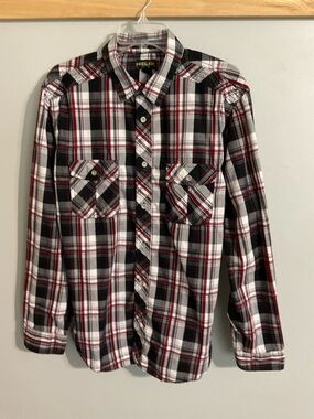 Helix Men's Plaid Athletic Fit Button-Down Shirt Large